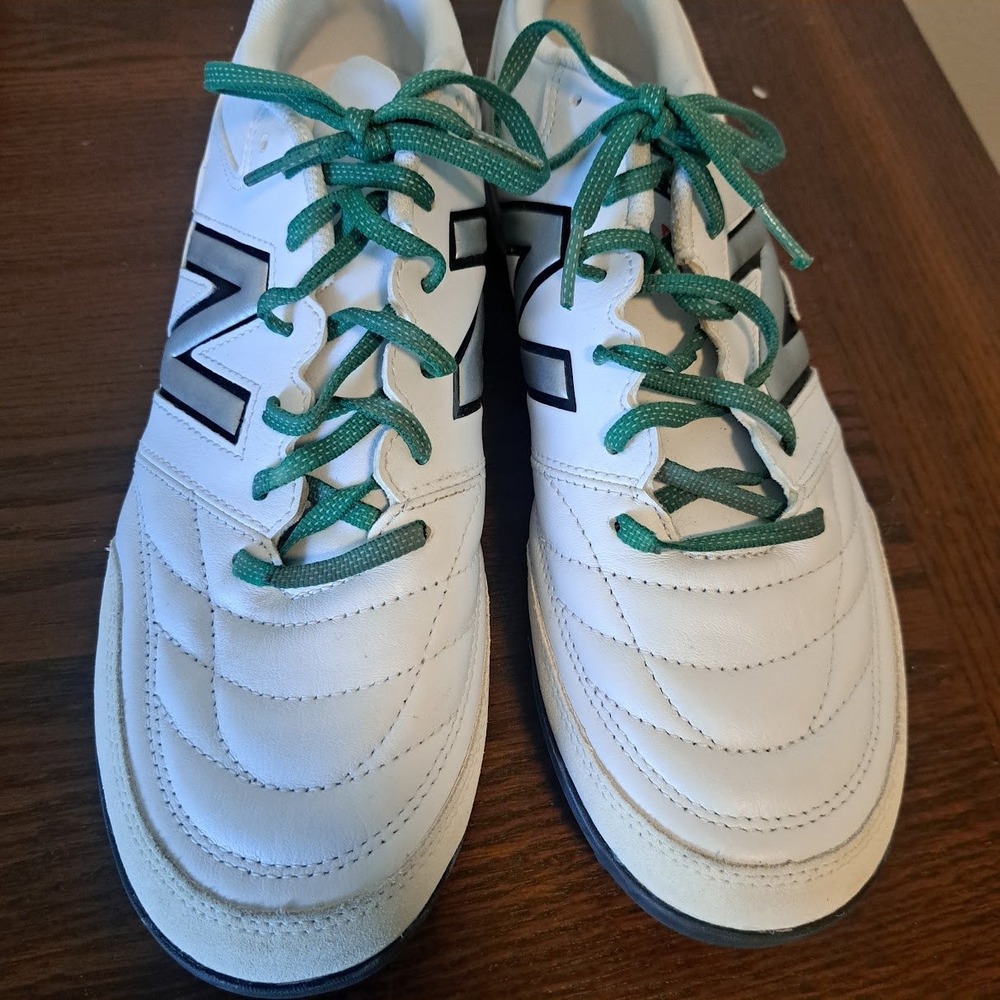New Balance 442 V2 Team TF Mens 11.5 White Leather Turf Soccer Shoes MS42TWT2